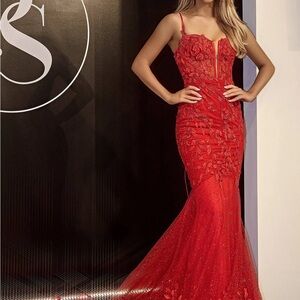 Portia and Scarlett Fiery Red Prom Dress